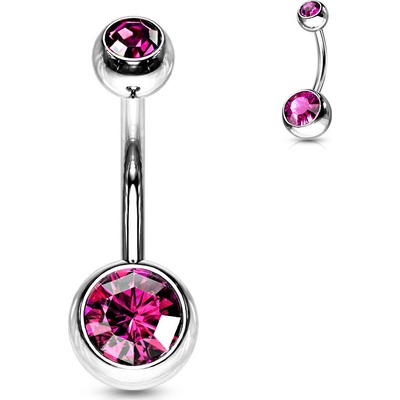 Steel Edge Piercing do pupku z chirurgickej ocele SENS04 malinová