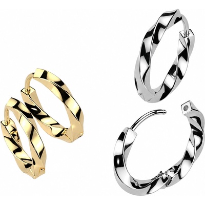 Šperky Eshop Ocelové náušnice kruhy s rozšiřujícím se tvarem, 19 mm Z06.07 Stříbrná