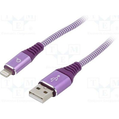 Gembird CC-USB2B-AMLM-2M-PW USB 2.0 zlacený 2m fialový