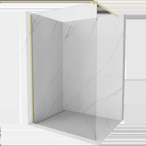 Mexen Kioto стена за душ Walk-in 55 x 200 cm, прозрачна 8 mm, златиста матова - 800-055-101-55-00 (800-055-101-55-00)