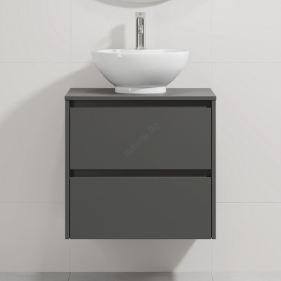 Bath Deluxe Шкаф за баня с мивка TRONDHEIM/DRAMMEN 60x57x46 см антрацит/бял (SETBT0147A)