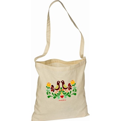 VALACH Plátnená EKOlogická kapsa slovak folk art vtáky v kvieti