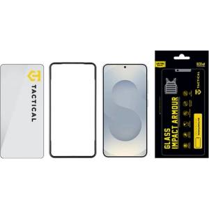 Tactical Samsung S26 TACTICAL IMPACT ARMOUR GLASS 3D стъкло за защита на екрана, с антибактериално покритие + допълнителна рамка, ЧЕРНО (57983129158)
