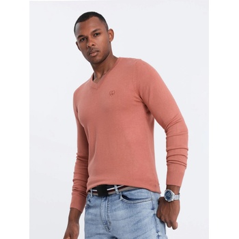 Ombre Clothing pánsky sveter OM-E191 ružový