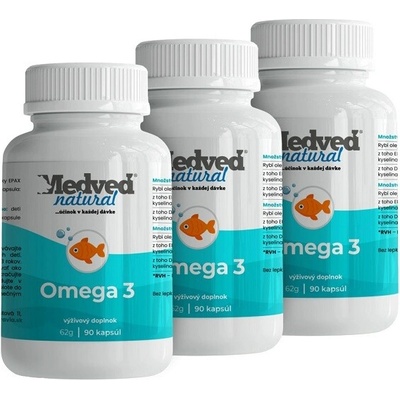 Medveď natural Omega 3 3 x 90 kapsúl
