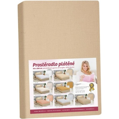 Bellatex plátěné prestieradlo s gumou kávové 90x200