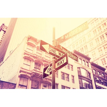 DIMEX ART s. r. o Флизелинов фототапет винтидж указателен знак 375 x 250 см