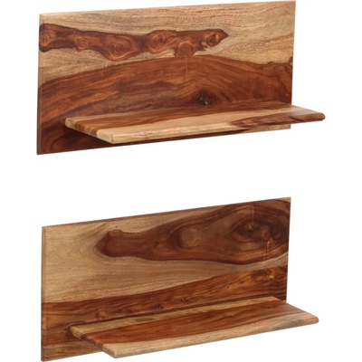 vidaXL Рафтове за стена, 2 бр, 58x26x20 см, акация масив (247930)