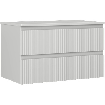 Mexen Rivel шкаф за баня под умивалник 80 см с плот, 2 чекмеджета, с гравирани линии, сив мат - 91A20-08047-2-BFFC62 (91A20-08047-2-BFFC62)