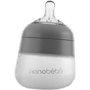 Nanobebe Силиконова бутилка Nanobebe - Flexy, 150 ml, сива (31012) - baby
