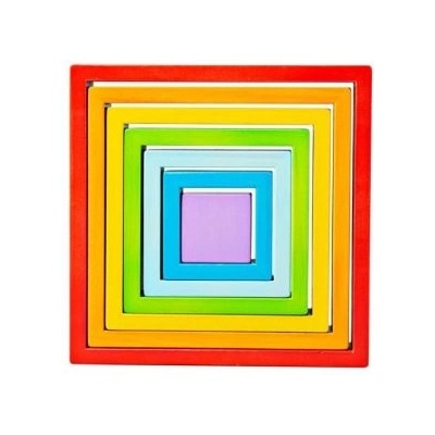 Bigjigs Toys Дървени квадрати за подреждане (bb301)