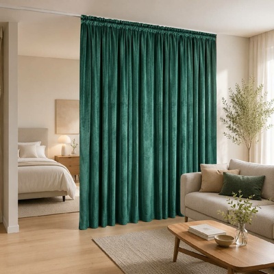 Dekorační závěs s řasící páskou PIERRE CARDIN 300 tmavá tyrkysová 140x300 cm (cena za 1 kus) MyBestHome
