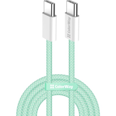 ColorWay CW-CBPDCC061-G Type-C na Type-C PD Fast Charging 60W 3A nylon 1m zelený