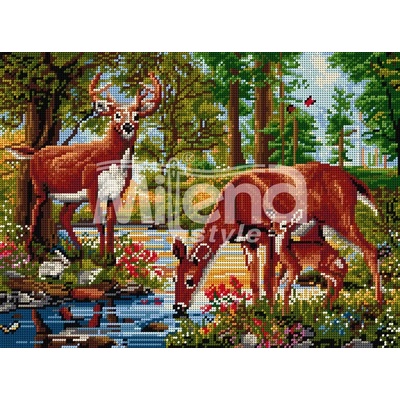 Milena Style Гоблен с щампа Елени край потока без конци