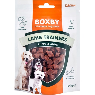 Boxby 3 х 100 г закуски за кучета Boxby Lamb Trainers