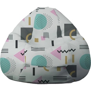 PUFRELAX Пуф круша 320л. , Nirvana Grande, Abstract Geometry, Водоустойчив, Перящ се калъф, Пълнеж от Полистиролни перли, принт (PUF-G-NGR-TEXP-ABG) - topmarket