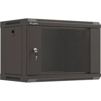 Lanberg Комуникационен шкаф Lanberg WF03-5306-10B, 19", 6U, 37 x 35 x 54 cm, товароносимост до 60кг, черен (WF03-5306-10B)