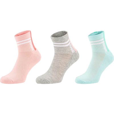 Umbro detské ponožky STRIPED SPORTS SOCKS JNR - 3 PACK lososová sivá svetlo zelená