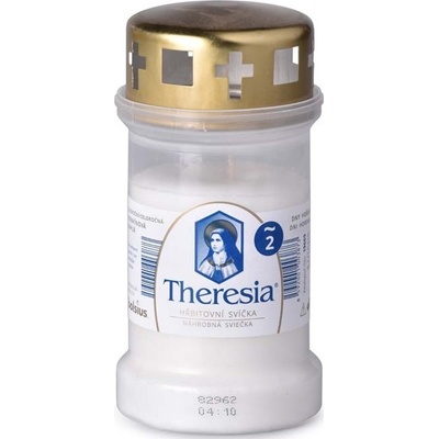 Bolsius Theresia hřbitovní svíčka bílá s víčkem 170 g