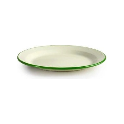 Ibili Smaltovaný tanier so zeleným okrajom 26 cm