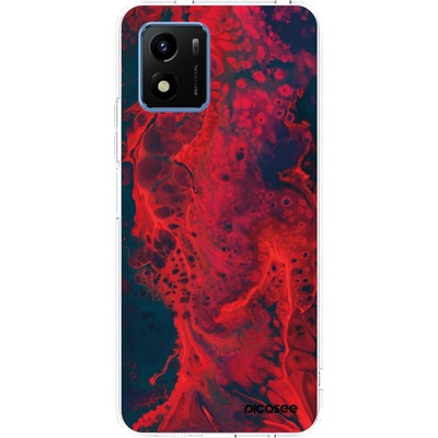 Pouzdro Picasee silikonové Vivo Y01 Organic red čiré