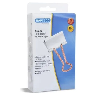 Rapesco Щипка за подвързия, 19 мм, rapesco, бяла 1508 (1508)