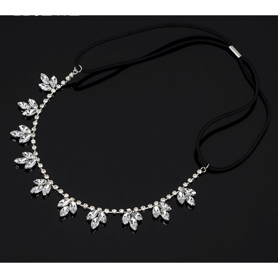 Naishide Jewelry Čelenka do vlasů LISTY - černá/stříbrná