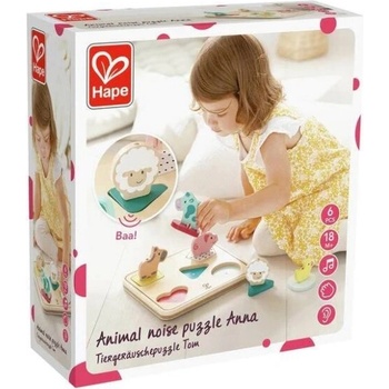 Hape Дървен звуков пъзел, Hape, Животни, 6 части (H8536)