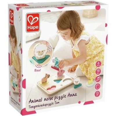 Hape Дървен звуков пъзел, Hape, Животни, 6 части (H8536)