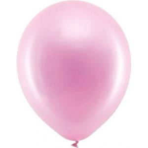 Party Deco Латексови Балони Металик, Розово - 30 см (rb30m-081)