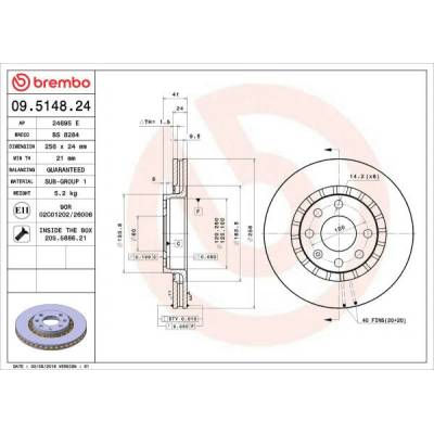 Brzdový kotúč BREMBO PRIME LINE 09.5148.24