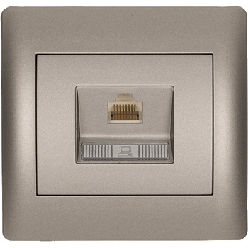 ELMARK Rhyme КОМПЮТЪРЕН КОНТАКТ rj45 (cat6e) СИВ МЕТАЛИК (112846e)