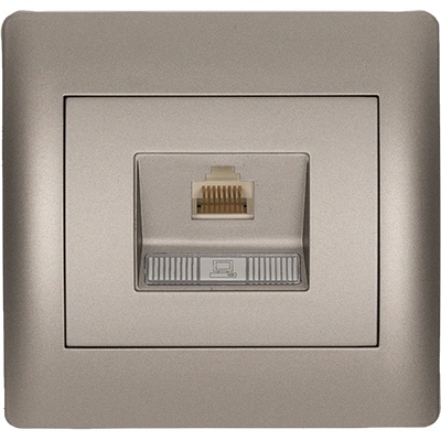 ELMARK Rhyme КОМПЮТЪРЕН КОНТАКТ rj45 (cat6e) СИВ МЕТАЛИК (112846e)