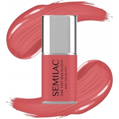 Semilac Jednofázový hybridní lak 3v1 Glossy 7ml S690 Coral Pink