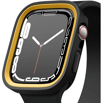 Elago Протектор за смарт часовник Elago Duo Apple Watch Case, за Apple Watch 7 41мм/8 41мм, силиконов, с две сменяеми поликарбонатни части, черен и жълт (EAW41DUO-BKYE)