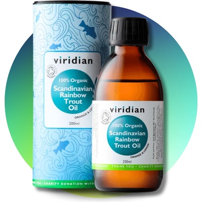 Viridian BIO Rybí olej ze pstruha duhového Omega 3 200 ml