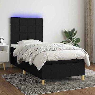 vidaXL 3135399 Boxspring postel s matrací a LED textil / barva Černá