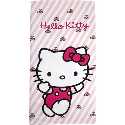CurePink Dětský ručník osuška Hello Kitty Postava 70 x 140 cm