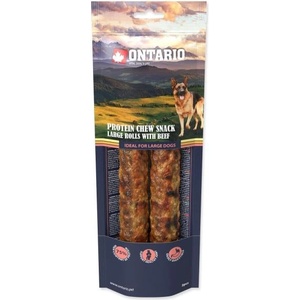 ONTARIO Protein говеждо, дъвчаща ролка голяма 2бр 25, 4см, Large (214-56054)