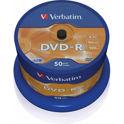 Verbatim DVD-R 4,7GB 16x, wrap, 50ks (43791) – Zboží Živě