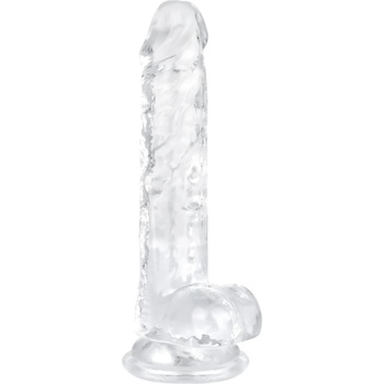 EasyToys - дилдо с тестиси - 17см - прозрачен