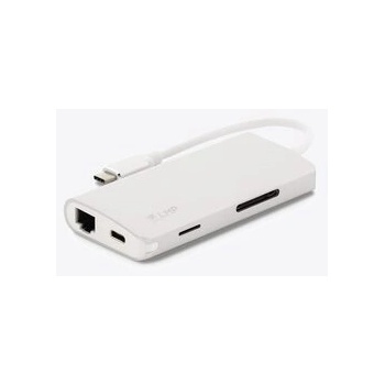 LMP USB-C mini Dock 8-port: HDMI, 3x USB 3.0, Ethernet, SD-MicroSD, USB-C charging Silver (bm1015)