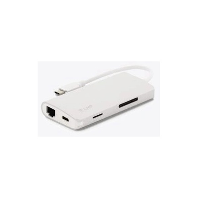 LMP USB-C mini Dock 8-port: HDMI, 3x USB 3.0, Ethernet, SD-MicroSD, USB-C charging Silver (bm1015)