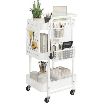 Autronic Pojízdný regál APV-E1037 WT bílý