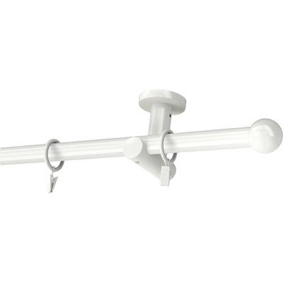 KovovégarnýžeCZ Stropní garnýž Ballo modern 19 mm bílá lesklá Jednořadá 120 cm Bez kroužků
