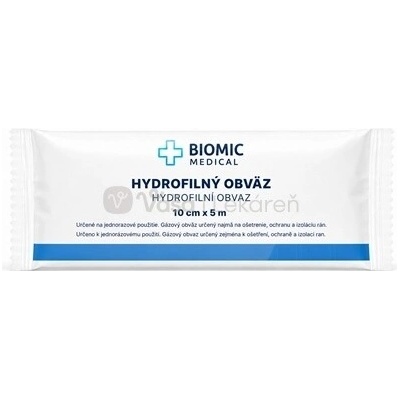 Biomic Hydrofilný sterilný obväz (10 cm x 5 m) 1 ovínadlo