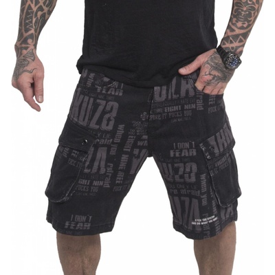 Yakuza cargo šortky ANYONE ALLOVER CARGO CSB 23003 black čierna
