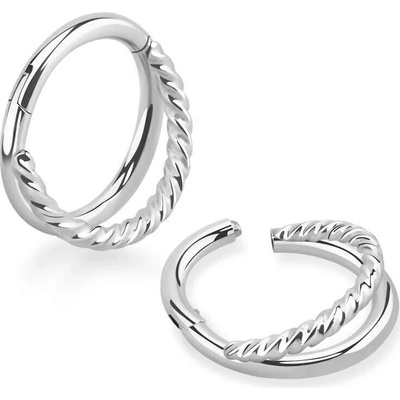 InfinityPierce Stříbrný dvojitý zkroucený kroužek různých délek SGSH12