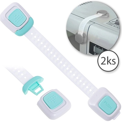 BabySafety 6317 poistka na skrinky nastavitelná 2 ks bielo mentolová