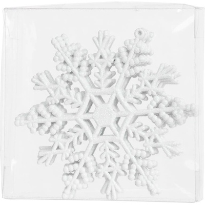 Slovakia Trend Ozdoba MagicHome Vianoce, 6 ks, snehová vločka, biela, na vianočný stromček, 12 cm